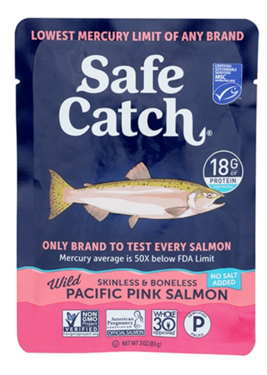 Safe Catch No Salt Added Skinless & Boneless Wild Pink Salmon Pouch 3oz