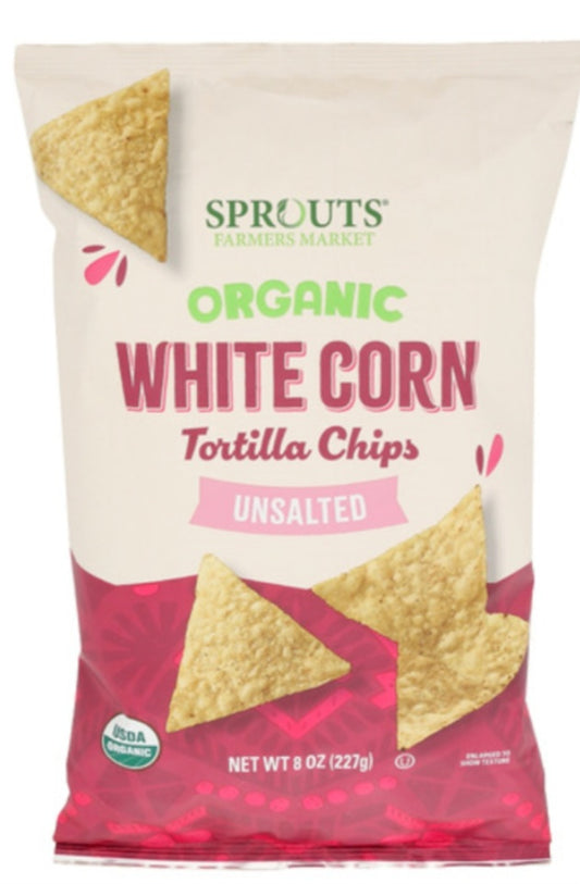 Sprouts Organic Unsalted White Corn Chips