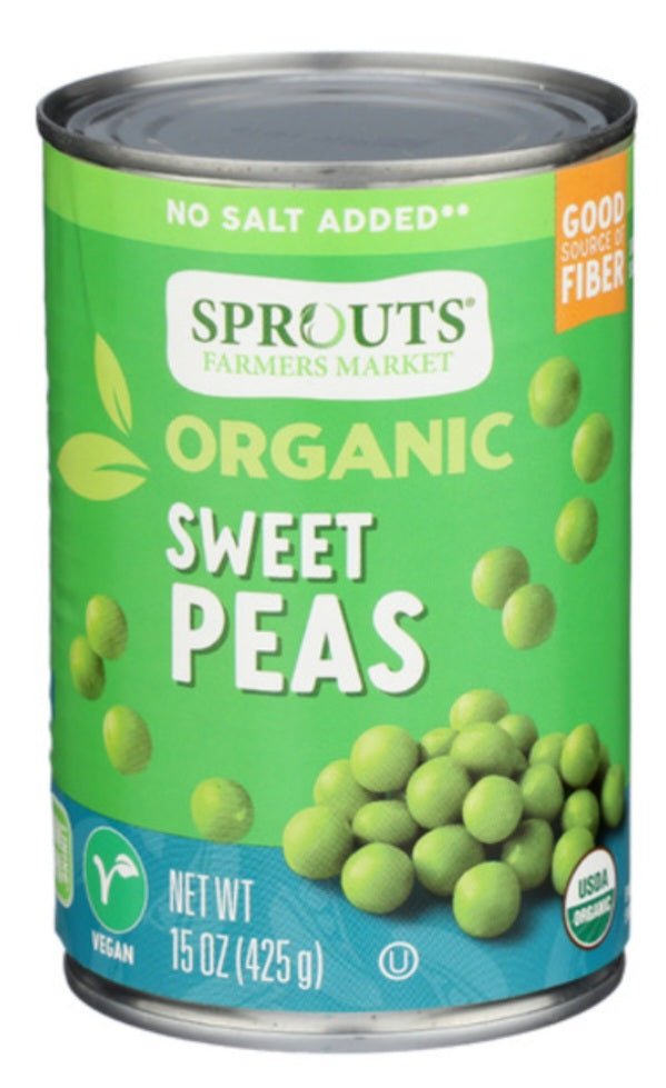 Sprouts Organic Sweet Peas No Salt Added