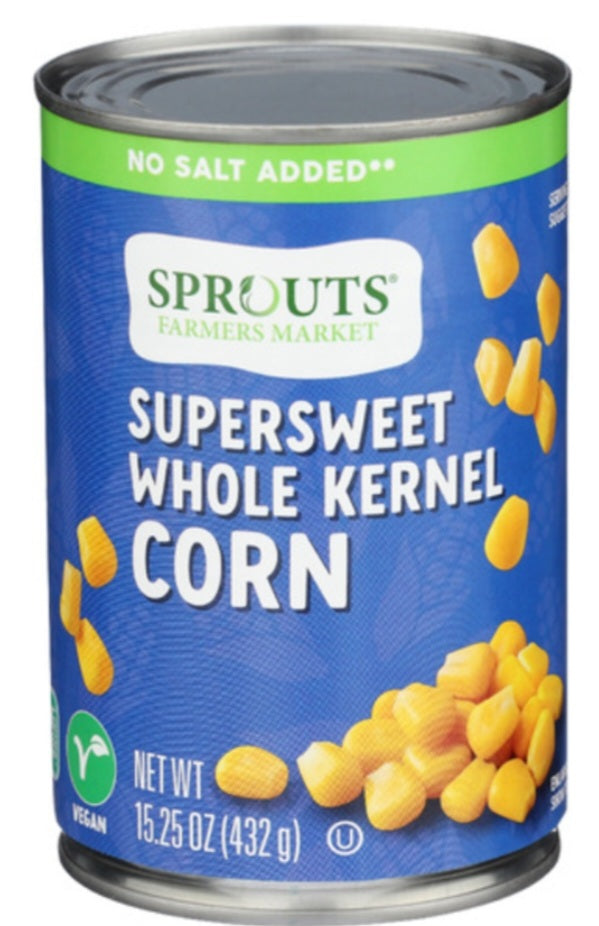 Sprouts No Salt Added Canned Sweet Whole Kernel Corn