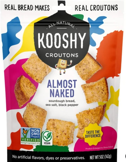 Kooshy Croutons Almost Naked, Sea Salt & Black Pepper, Sourdough