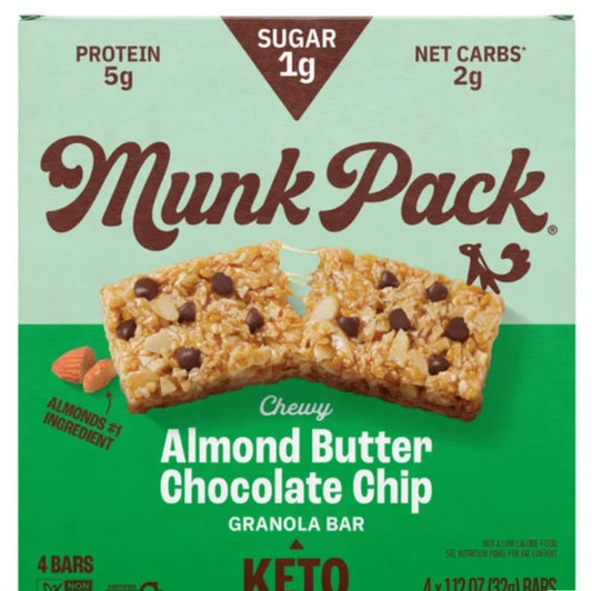 Munk Pack Almond Butter Cocoa Chip Chewy Granola Bar