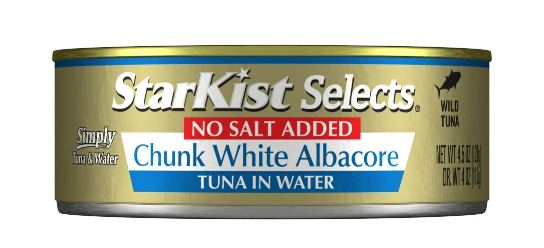 StarKist Selects Chunk White Albacore Tuna in Water, No Salt Added, 4.5 oz Can