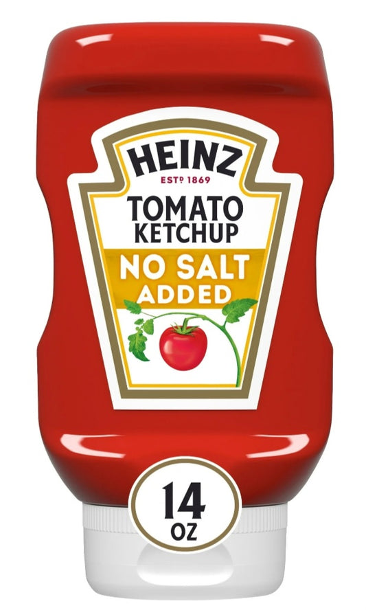 Heinz Tomato Ketchup with No Salt Added, 14 oz Bottle