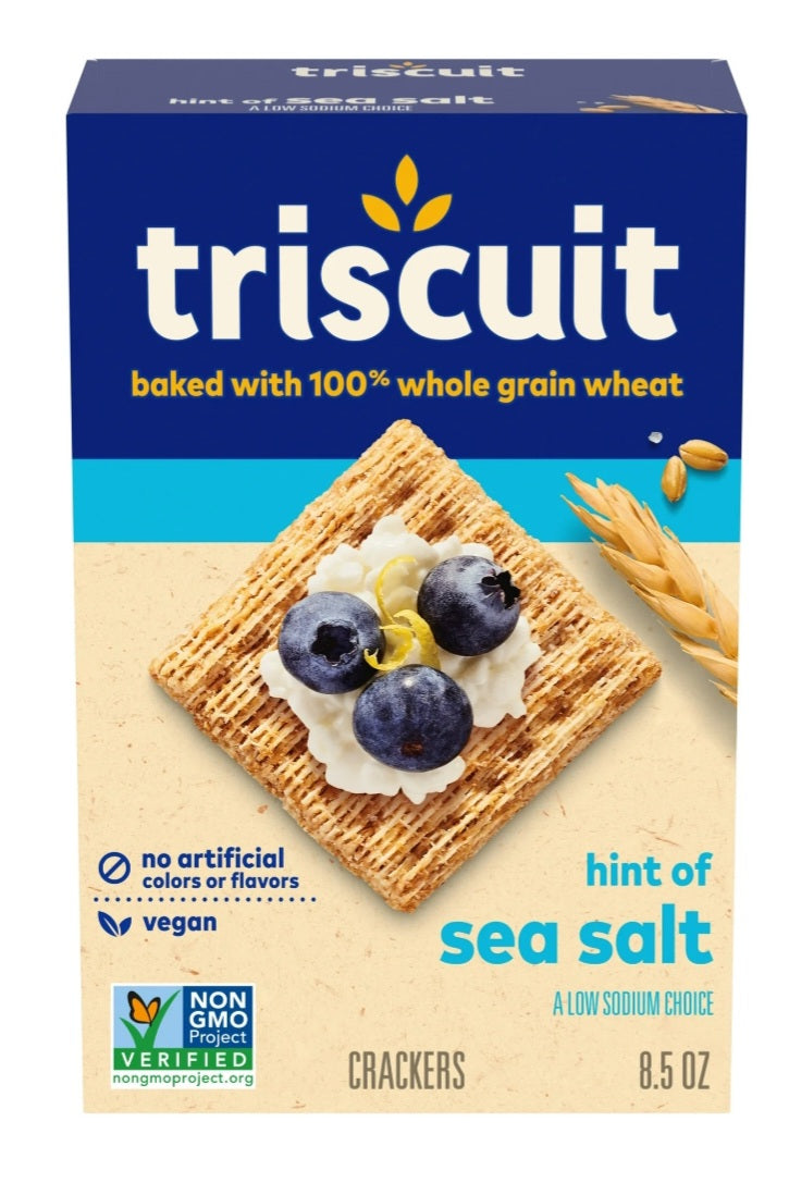 Triscuit Triscuit Hint of Sea Salt Whole Grain Wheat Crackers, Vegan Crackers, 8.5 oz