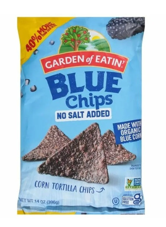 Garden of Eatin' Corn Tortilla Chips, No Salt Added, Blue Chips 14 oz (396 g)