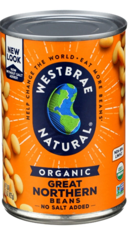 Westbrae Organic No Salt Added Great Northern Beans 15oz