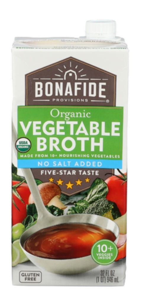 Bonafide Provisions Organic No Salt Added Vegetable Broth 32 oz